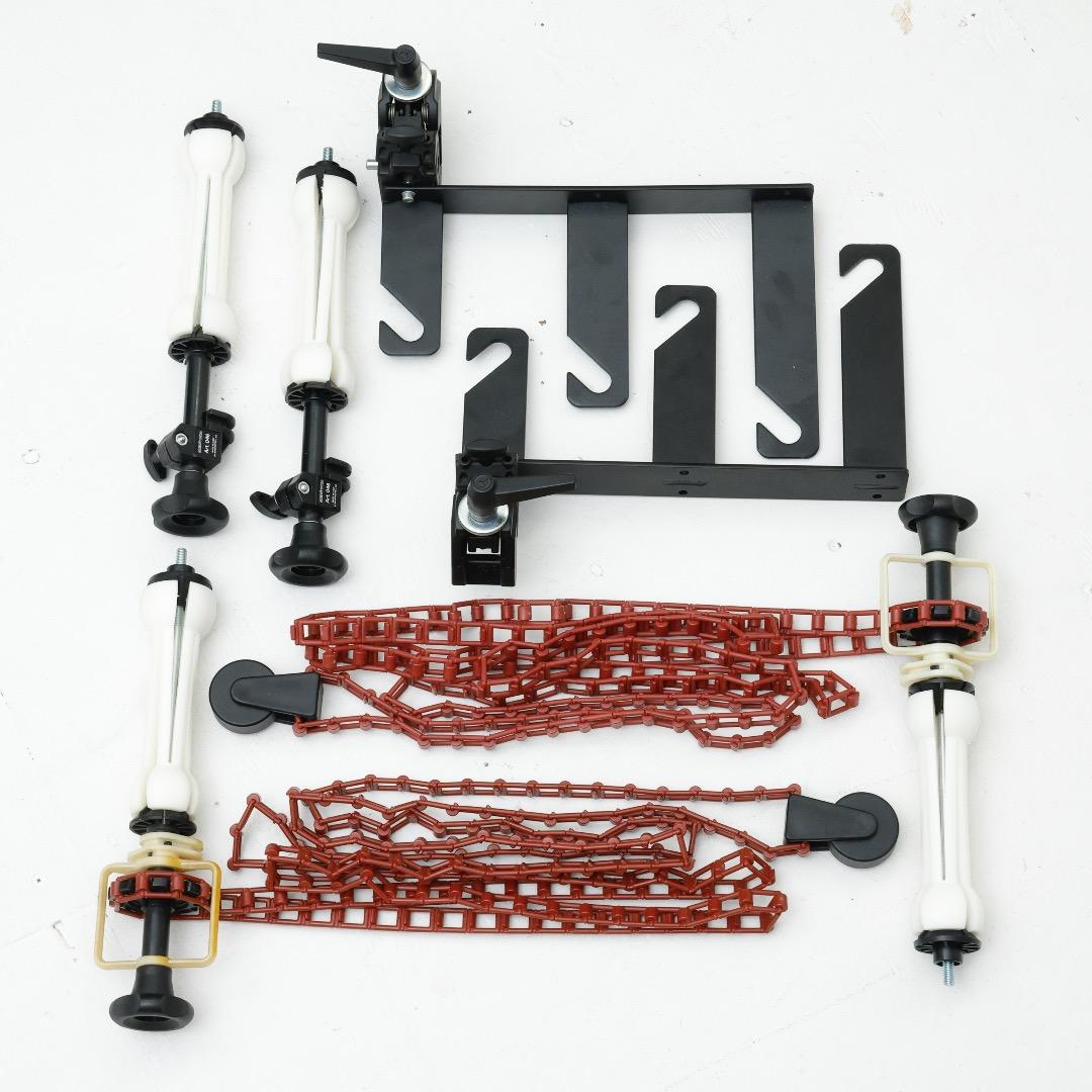 i*o様 背景フック３段　エクスパン　２本分　チェーン、錘付き　3段　クランプ付