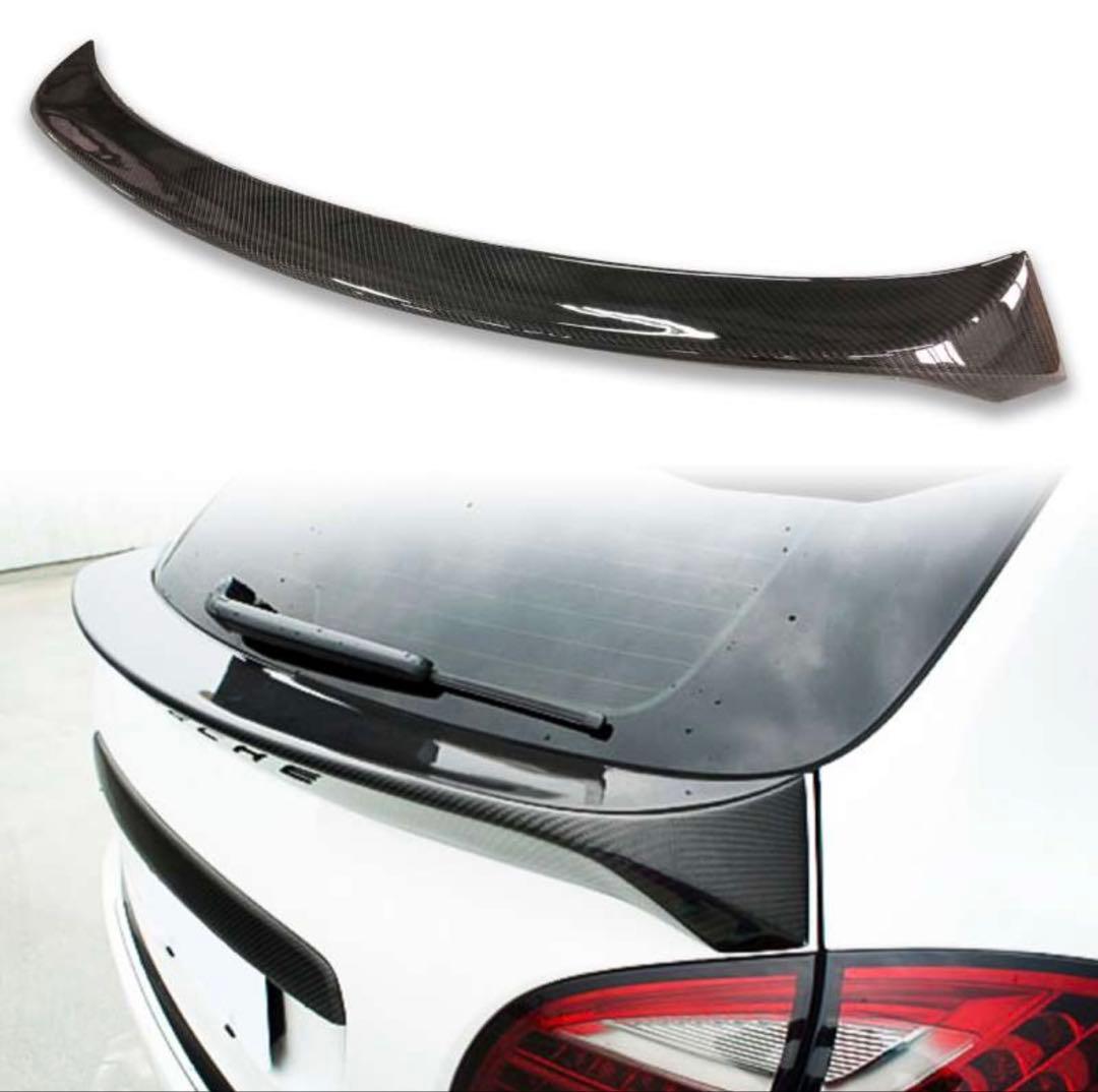 送料込　美品　カイエン958 リアゲートスポイラーカーボン