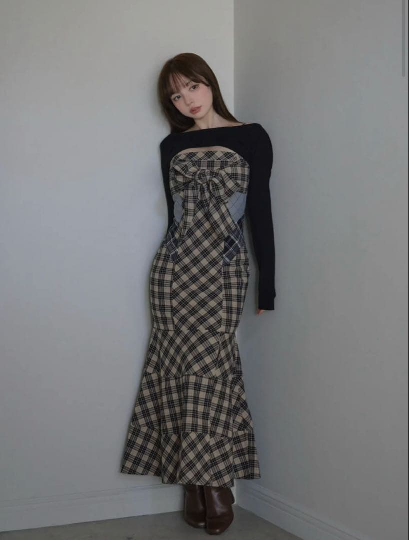 ワンピース andmary Juni check dress