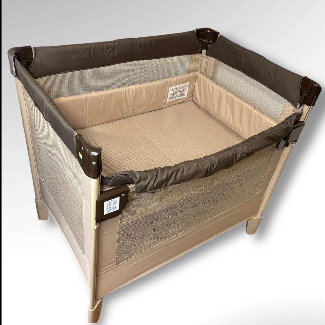 美品 Aprica アップリカ ベビーベッド ココネルエアー ココア BR