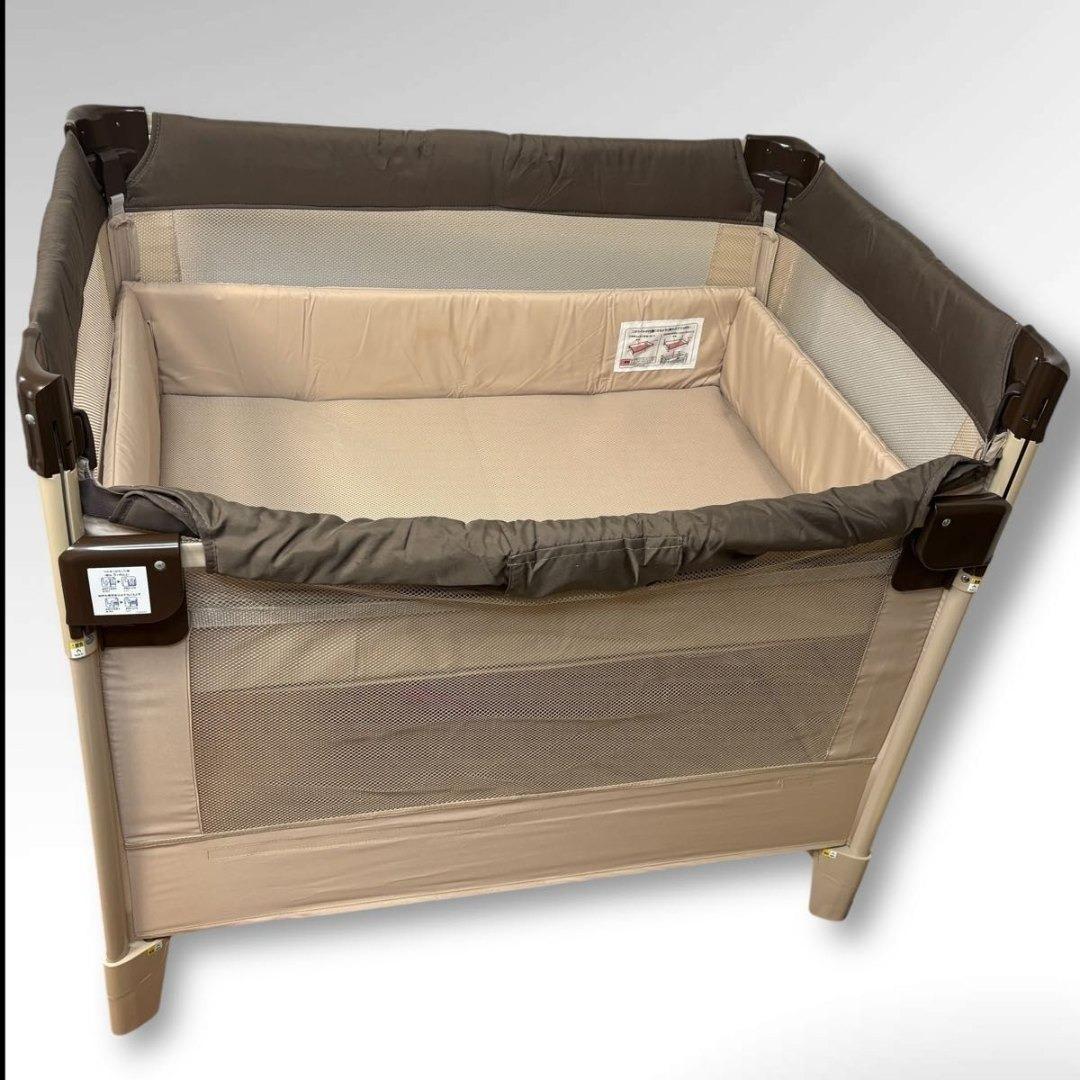 美品 Aprica アップリカ ベビーベッド ココネルエアー ココア BR