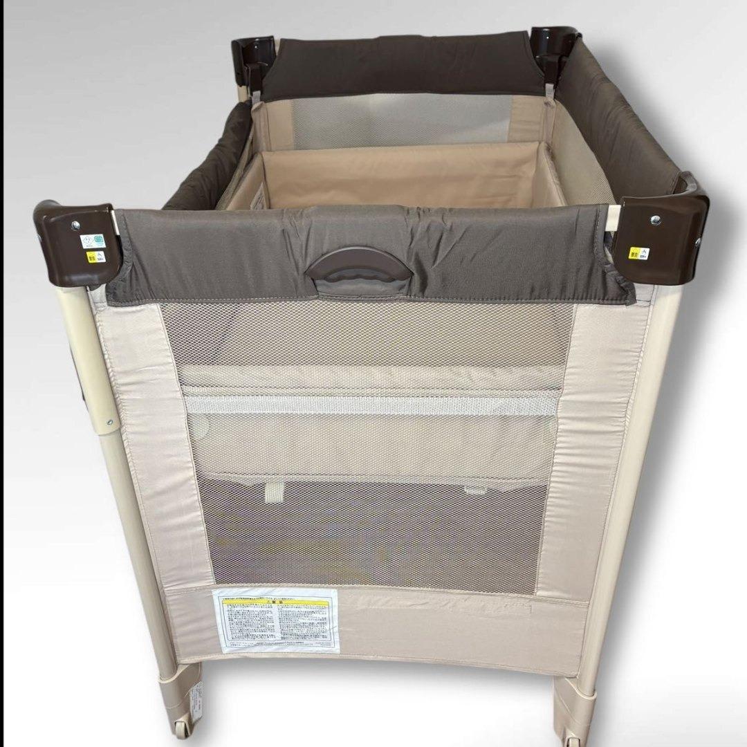 美品 Aprica アップリカ ベビーベッド ココネルエアー ココア BR