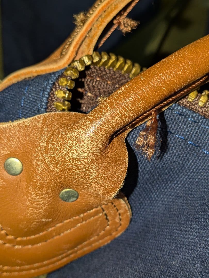 80's L.L.Beanネイビーキャンバスボストンバッグ 2way