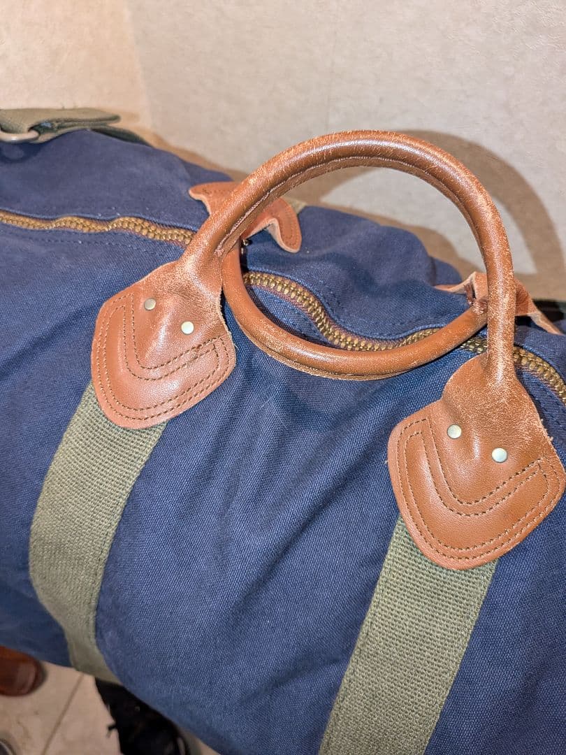 80's L.L.Beanネイビーキャンバスボストンバッグ 2way