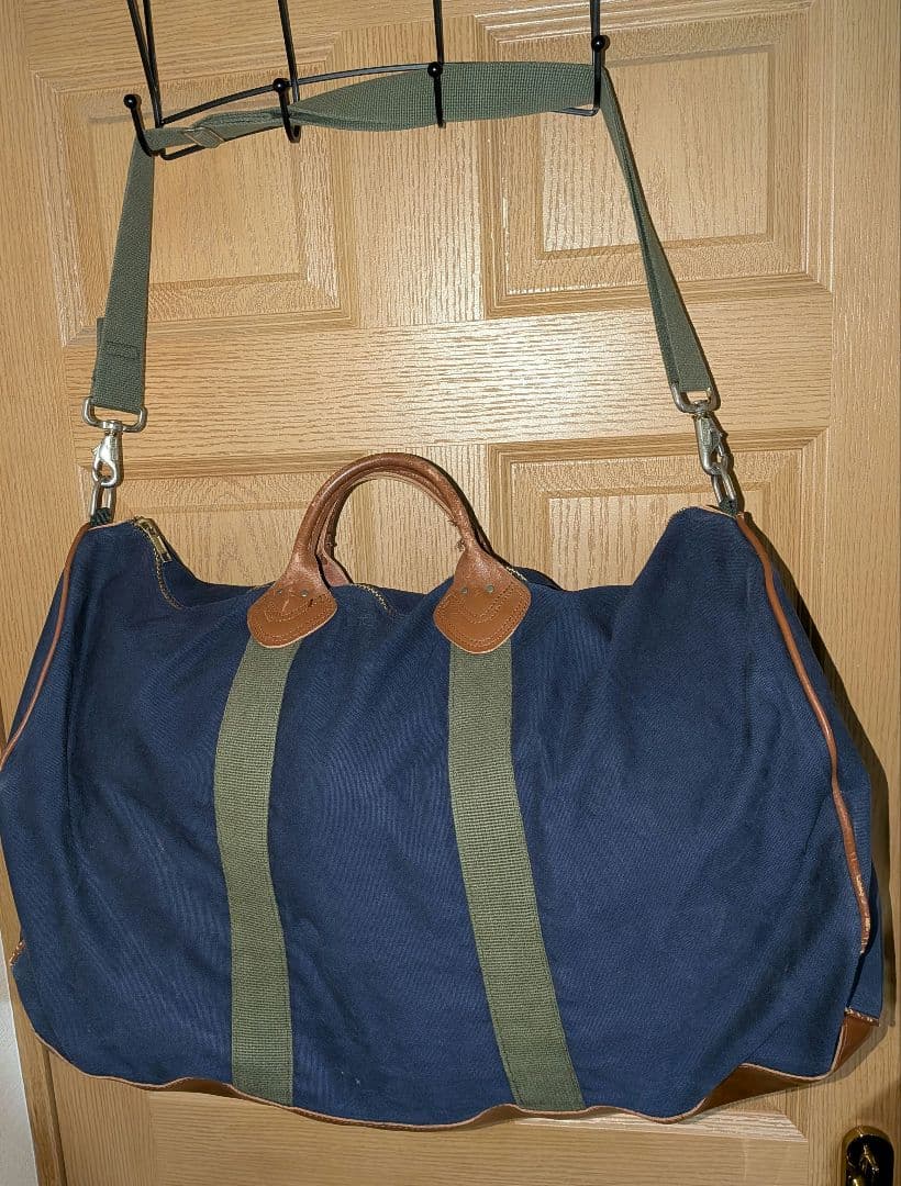 80's L.L.Beanネイビーキャンバスボストンバッグ 2way