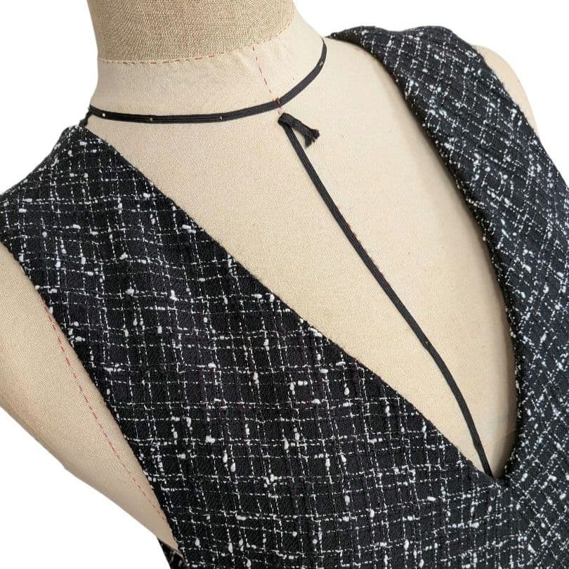 美品✨️BEARDSLEY ビアズリー ツイード フレア ワンピース　ブラック