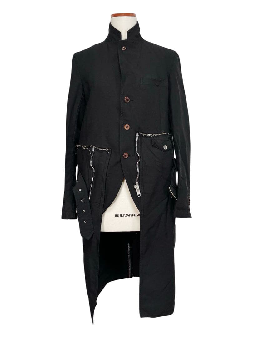 名作AD2013 コムデギャルソン オムプリュス ポリ縮絨ベルトロングジャケット