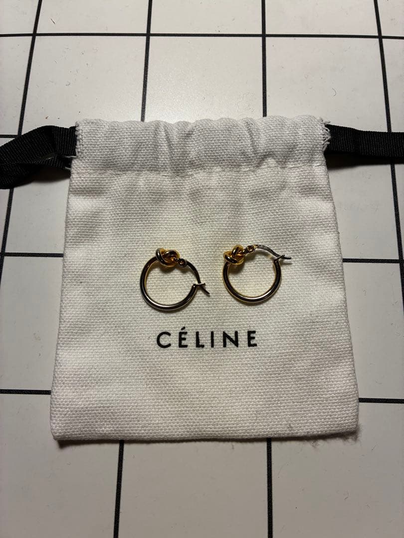 CÉLINE ゴールドトーン フープピアス
