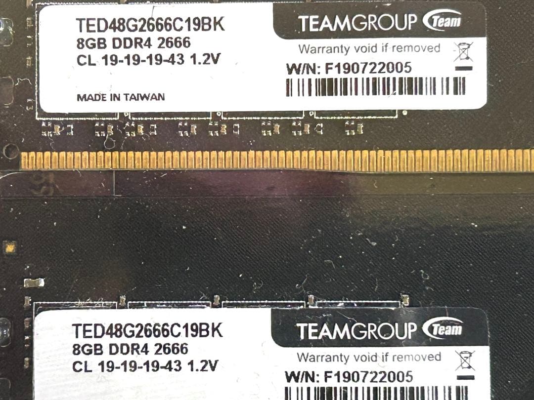 ジャンク扱い　16GB DDR4-3200 & 8GB DDR4-2666×4