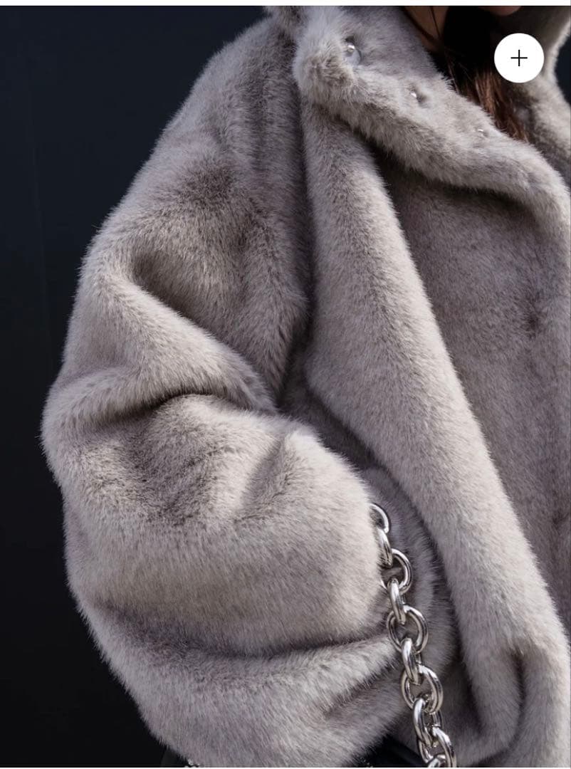 グラムリップス♡ FUR フーディー ヘムタック ブルゾン♡グレー