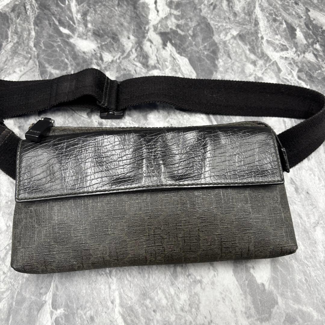 ✨美品✨GUCCI ウエストポーチ GG ボディバッグ レザー PVC 黒