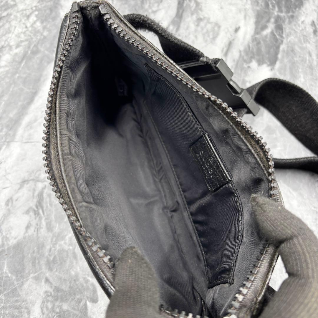 ✨美品✨GUCCI ウエストポーチ GG ボディバッグ レザー PVC 黒