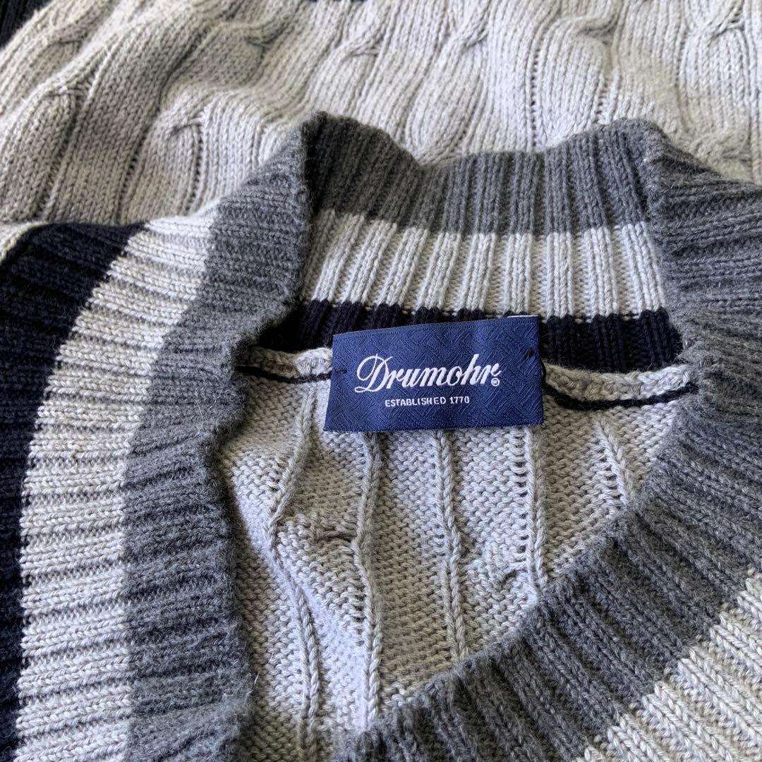 Drumohr ドルモア チルデンニット 48 コットンカシミヤ 伊製