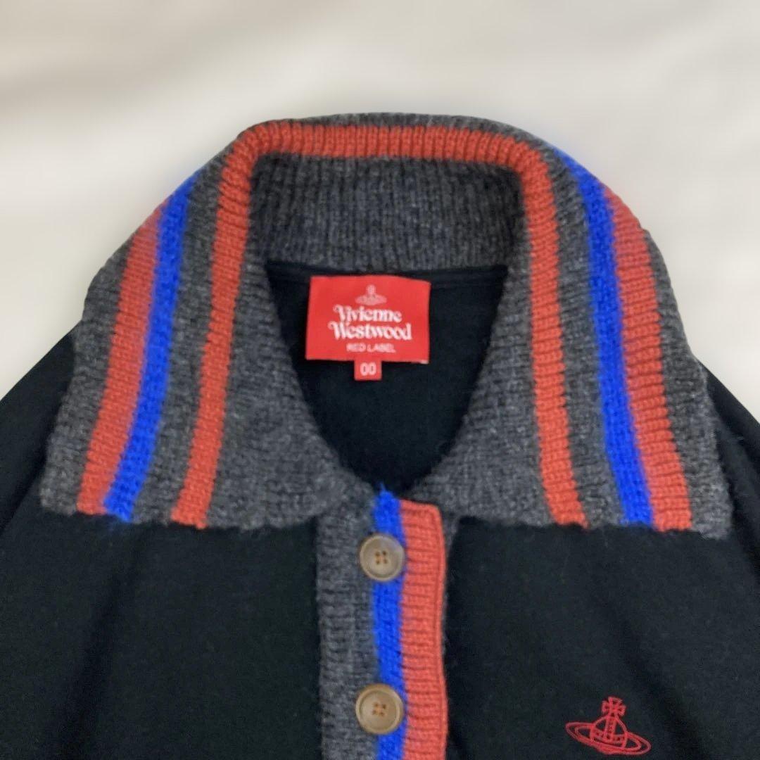 人気　ヴィヴィアン　ウエストウッド　ニット　ポロシャツ　オーブ刺繍　長袖　黒　M