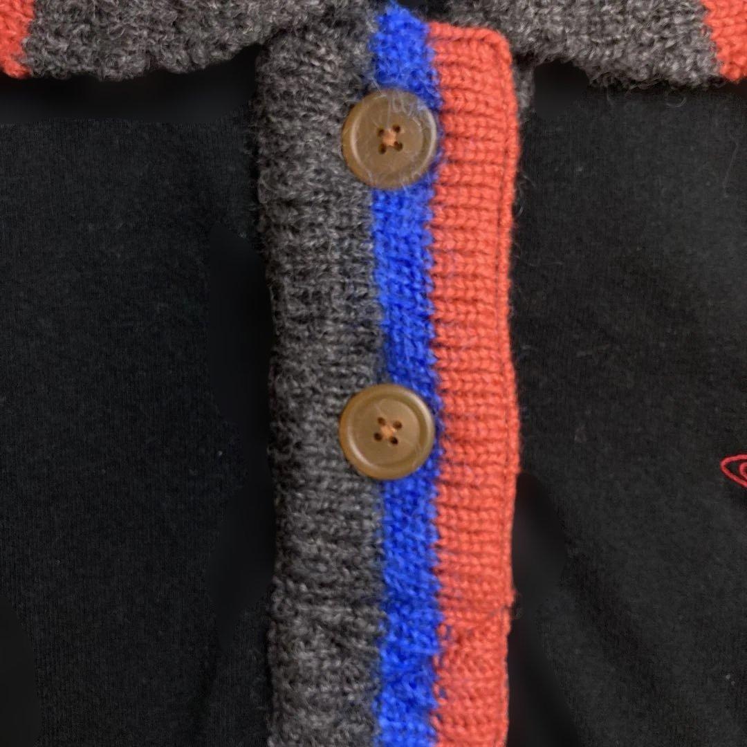人気　ヴィヴィアン　ウエストウッド　ニット　ポロシャツ　オーブ刺繍　長袖　黒　M
