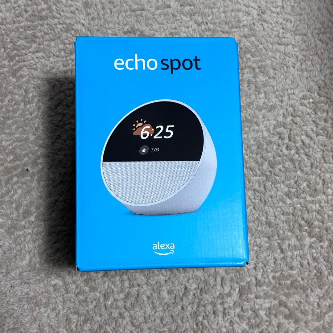 【新品未開封】Amazon Echo Spot グレーシャホワイト 置き時計