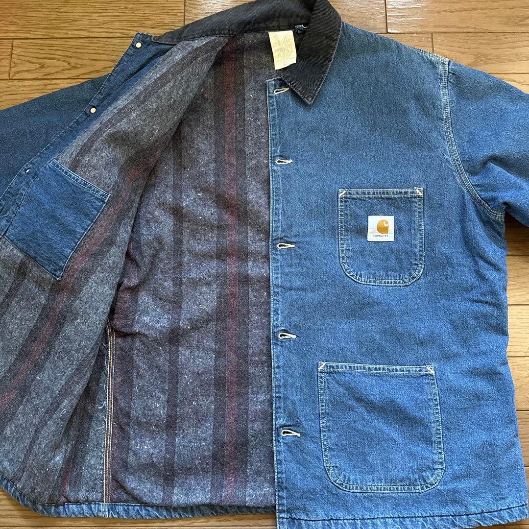 希少 星タグ Carhartt ミシガン チョアコート デニムUSA製 46