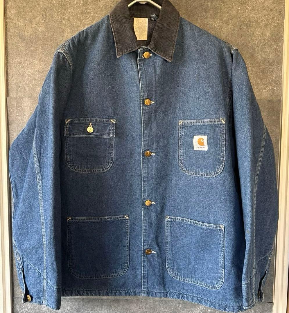 希少 星タグ Carhartt ミシガン チョアコート デニムUSA製 46