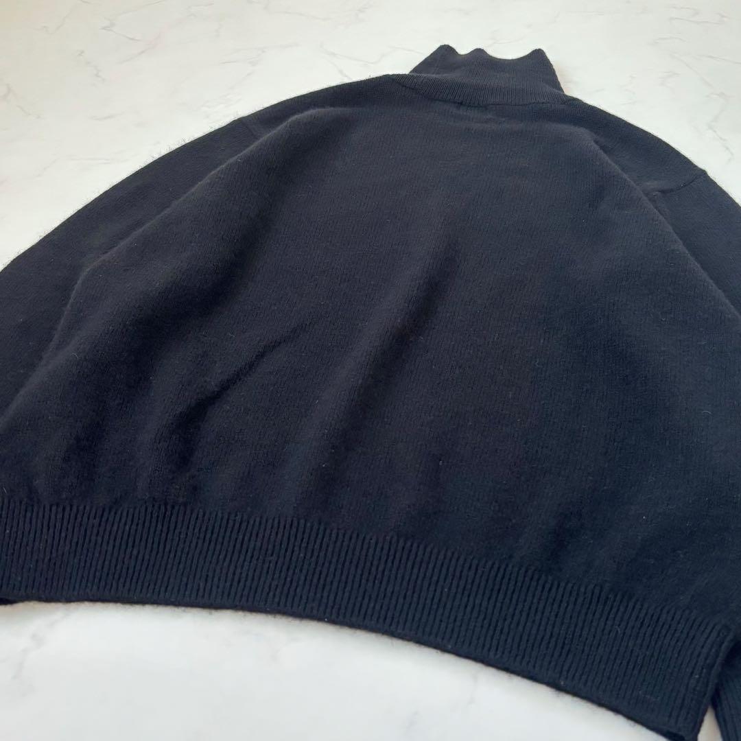 【美品 近年モデル】パパス カシミヤ100% タートルネックニット 黒 50 L