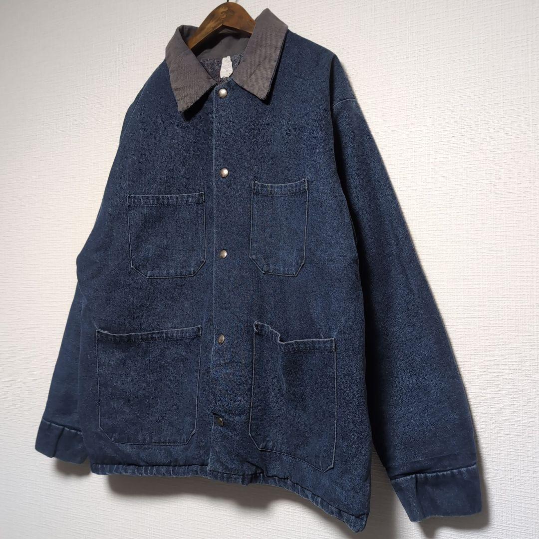 ヴィンテージ デニムカバーオール ブランケット裏地 ブルー デニム カバーオール