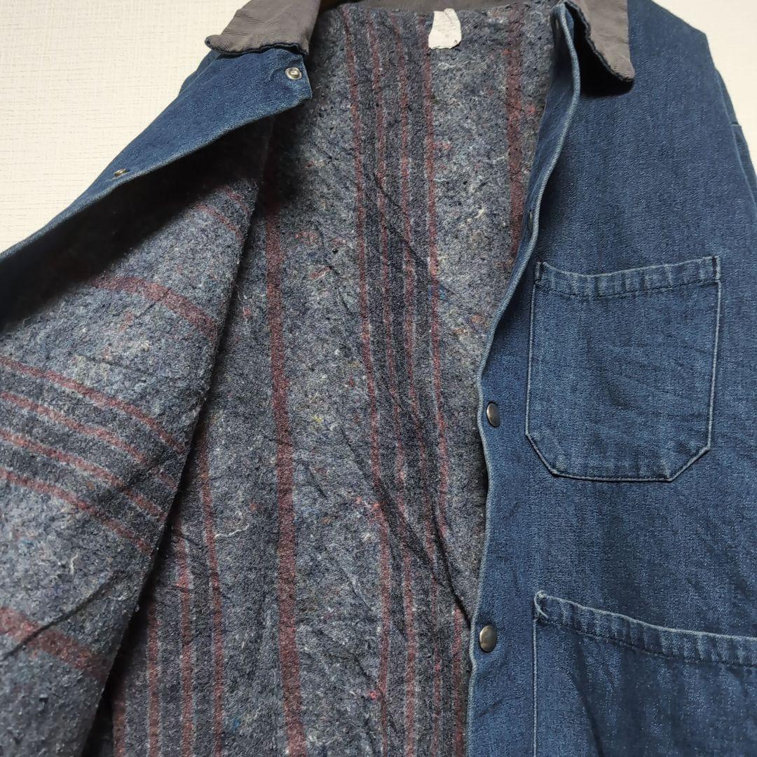 ヴィンテージ デニムカバーオール ブランケット裏地 ブルー デニム カバーオール