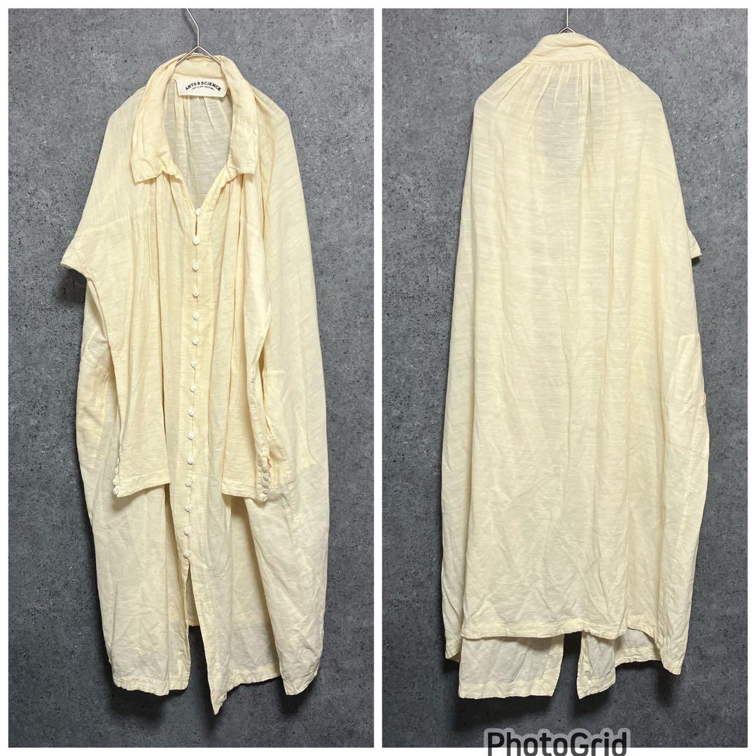 ARTS＆SCIENCE コットンリネン シルク　ロングシャツワンピース　1