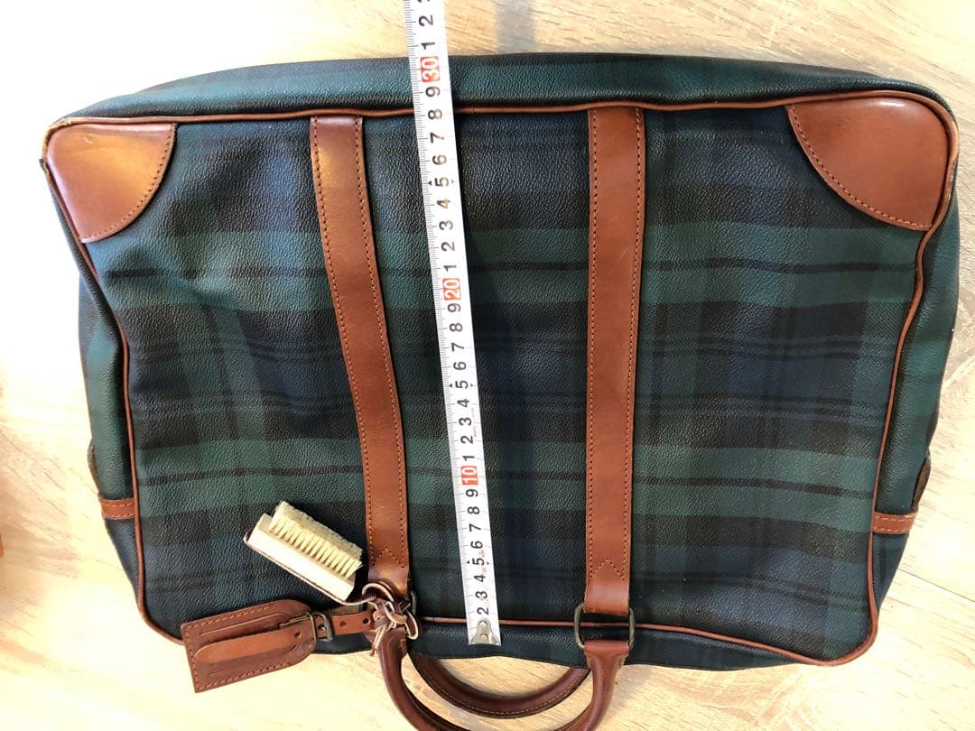 ラルフローレン ビジネスバッグ 緑のチェック柄