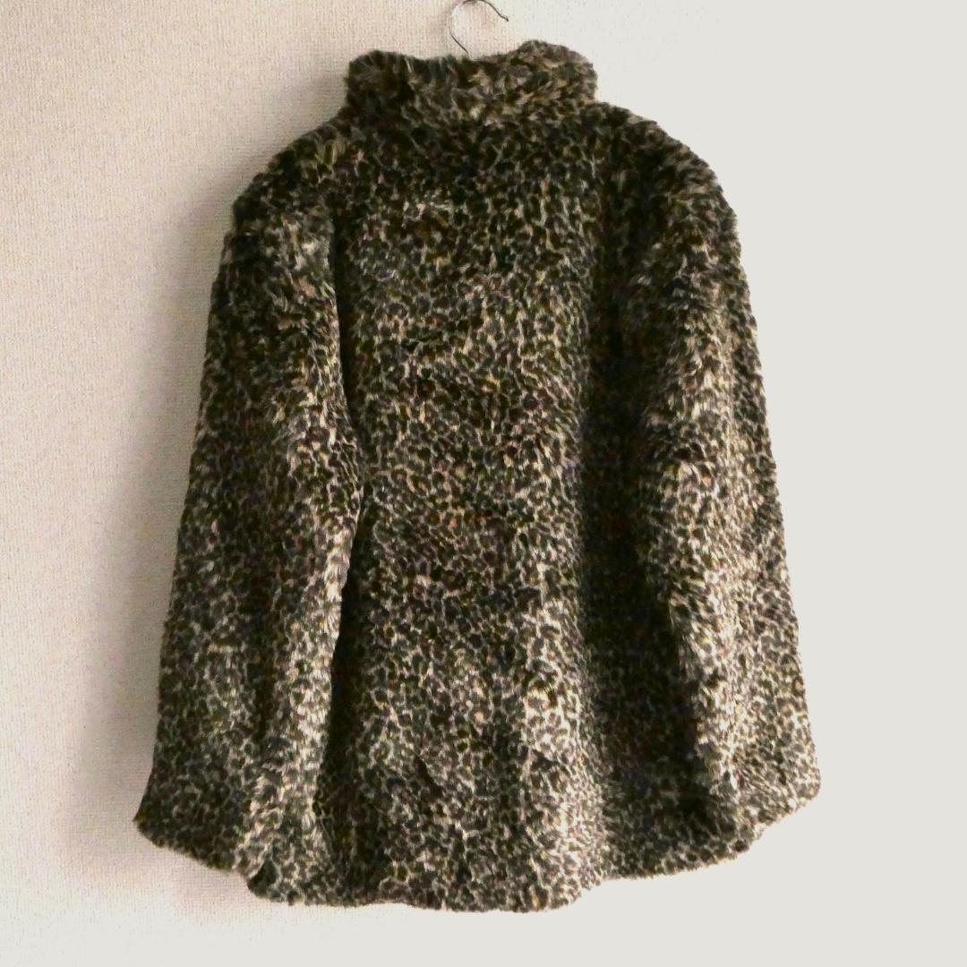agnes b. アニエスベー　レオパード柄 フェイクファーコート