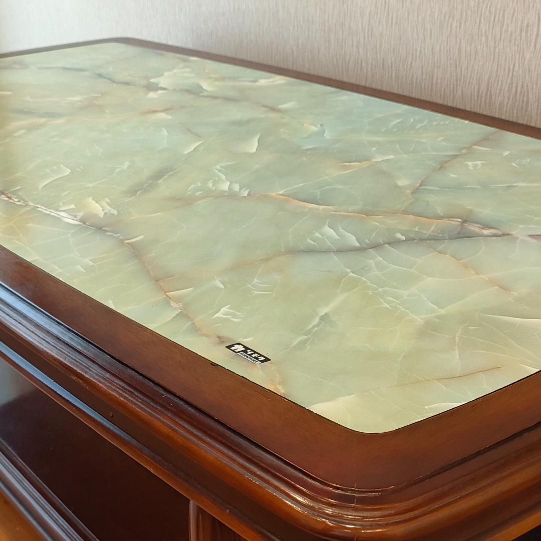 カリモク　ヴィンテージ　センターテーブル　大理石柄　木製