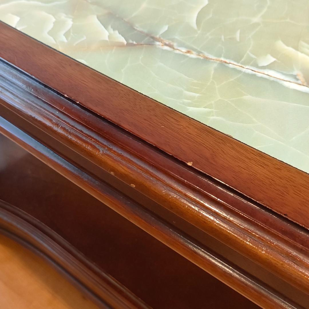 カリモク　ヴィンテージ　センターテーブル　大理石柄　木製