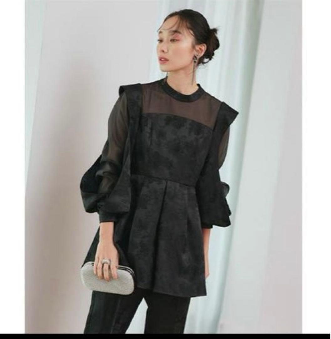 【未使用品】シースルーブラックパーティードレス