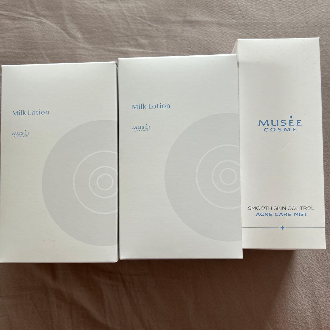 新品未使用／ミュゼ、ミルクローションブーケサボンの香、2本／アクネケアミスト1本