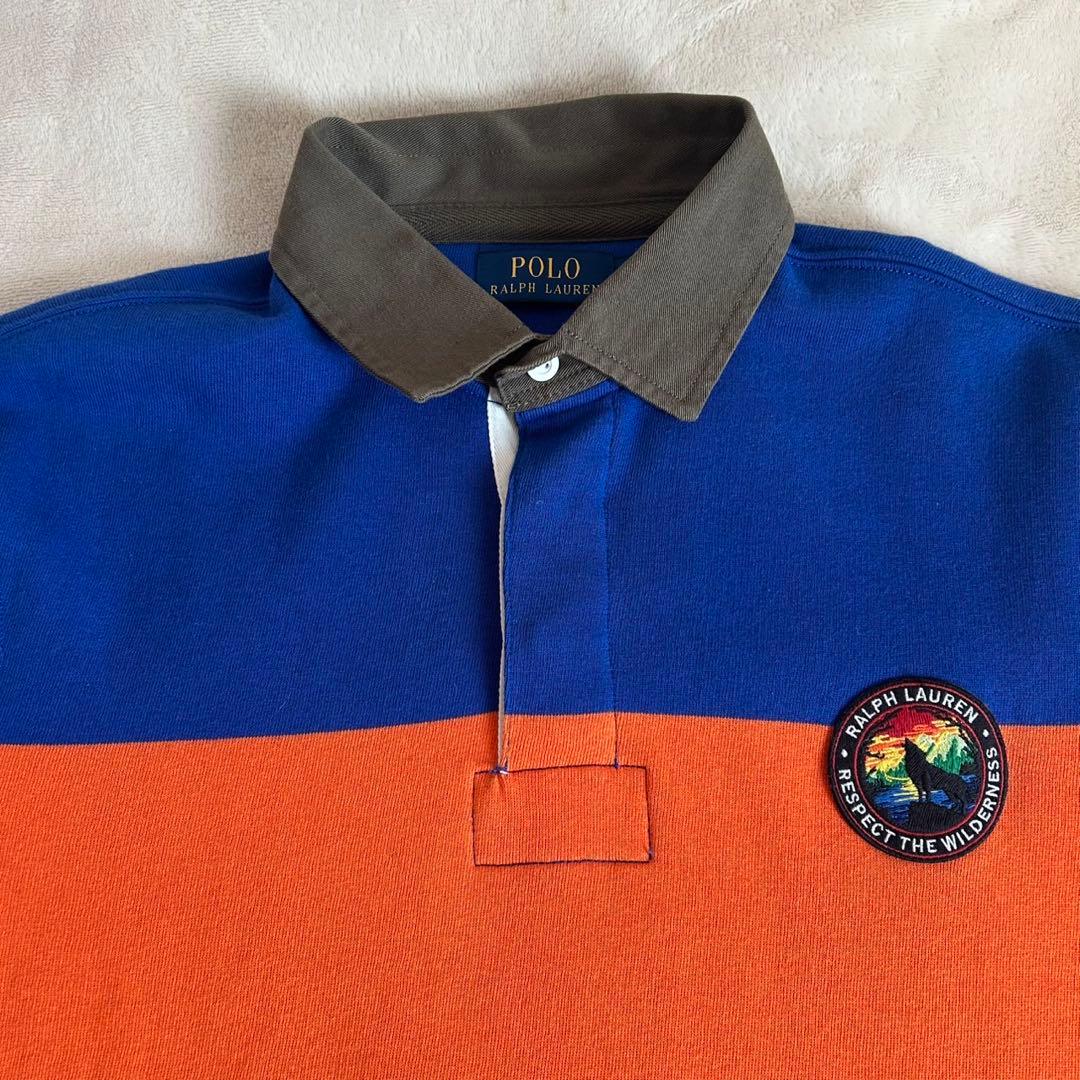 【新品タグ付き】ラルフローレン ストライプ フリース ラグビー シャツ