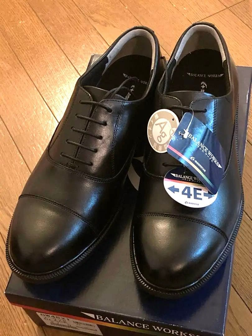 バランスワークス ビジネスシューズ 27.0 4Eストレートチップ 内羽根