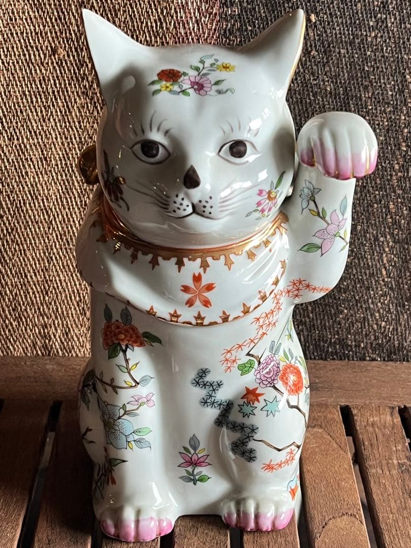 復刻版 マイセン写し招き猫 瀬戸焼