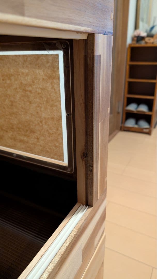 アカシア集成材15ミリ幅90縦45奥行45蜜蝋オイル仕上げ