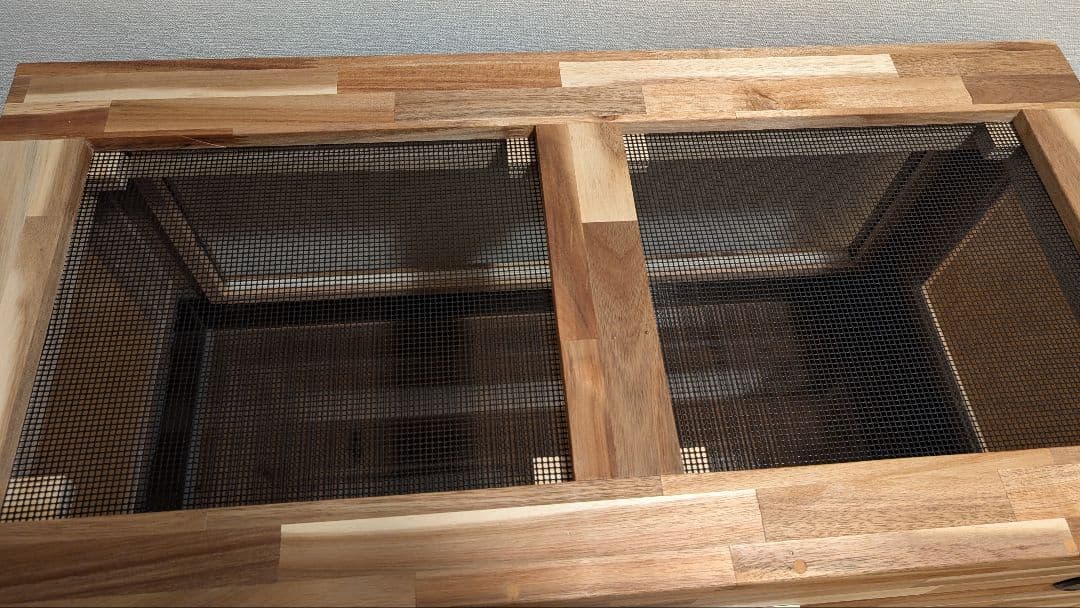 アカシア集成材15ミリ幅90縦45奥行45蜜蝋オイル仕上げ