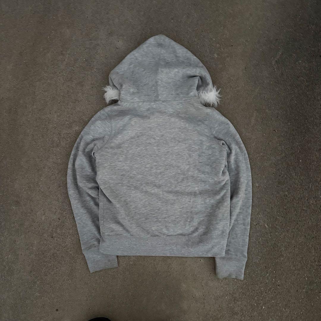 00s archive GAP fur zip hoodie Y2K グレー