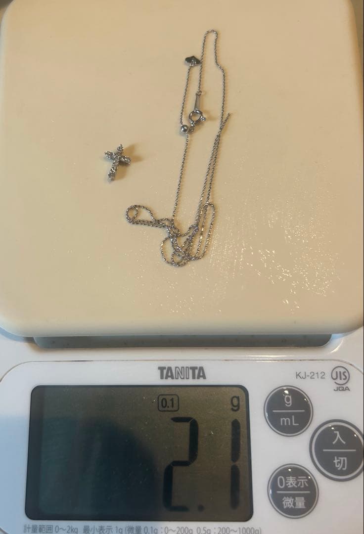 K18WG クロスモチーフ ネックレス