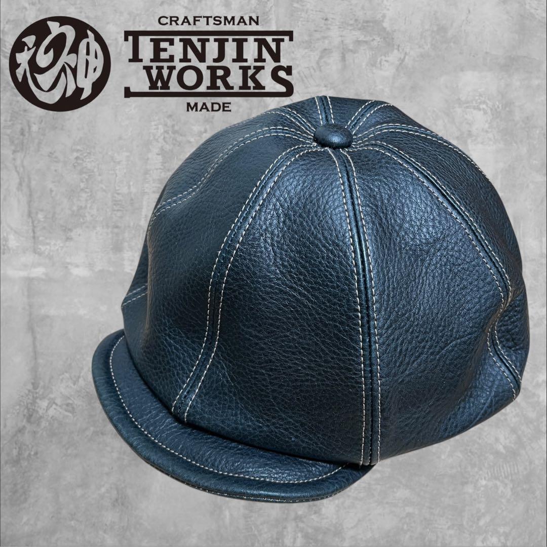 天神ワークス　JODHPURS CAP: CH03 キャップ　M レザー　牛革