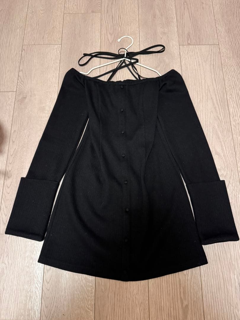 ワンピース m me eme 2way feather mini one piece