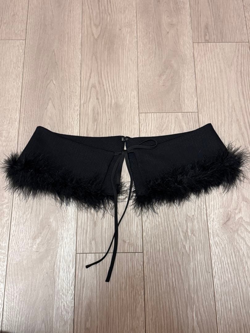 ワンピース m me eme 2way feather mini one piece