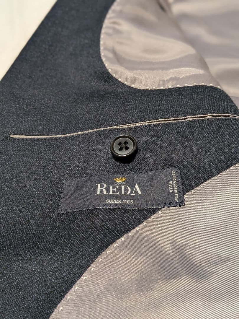 未使用級✨ 上質素材 REDA ビジネススーツ セットアップ L ネイビー
