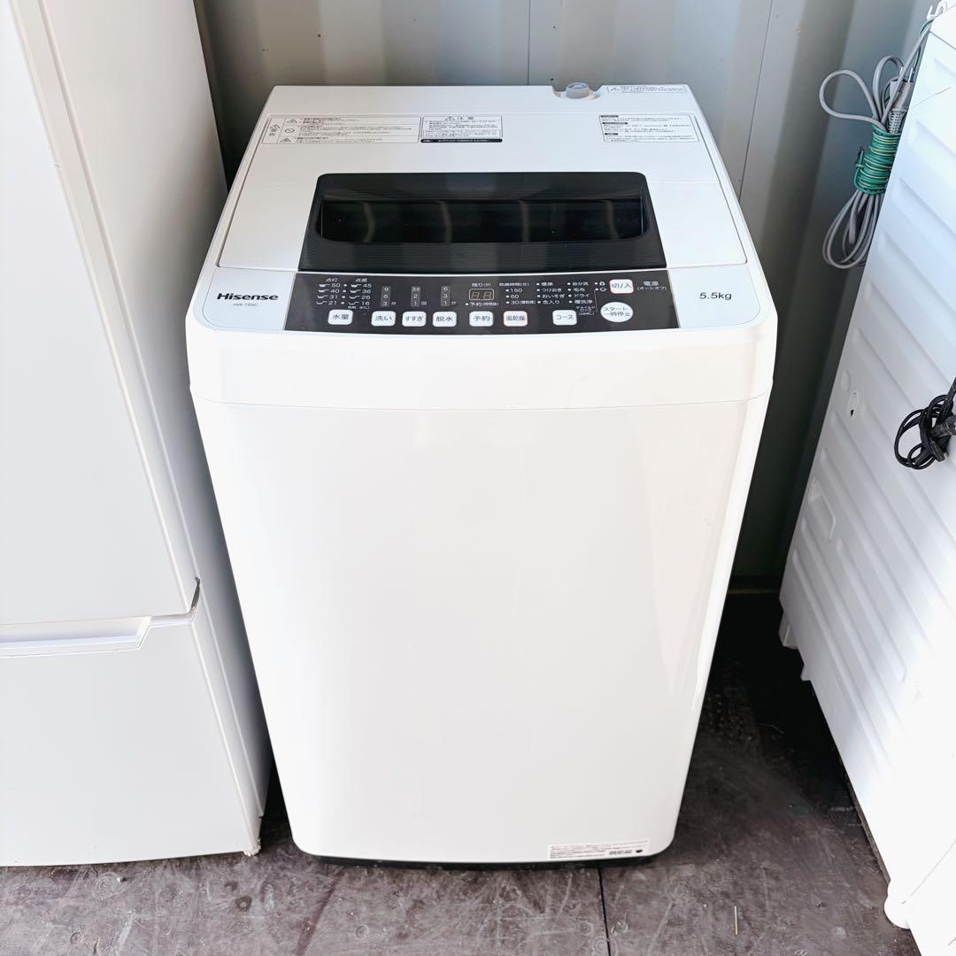 74運搬取付無料！ホワイト家電2点セット！ハイセンス洗濯機ヤマダ冷蔵庫完動品美品