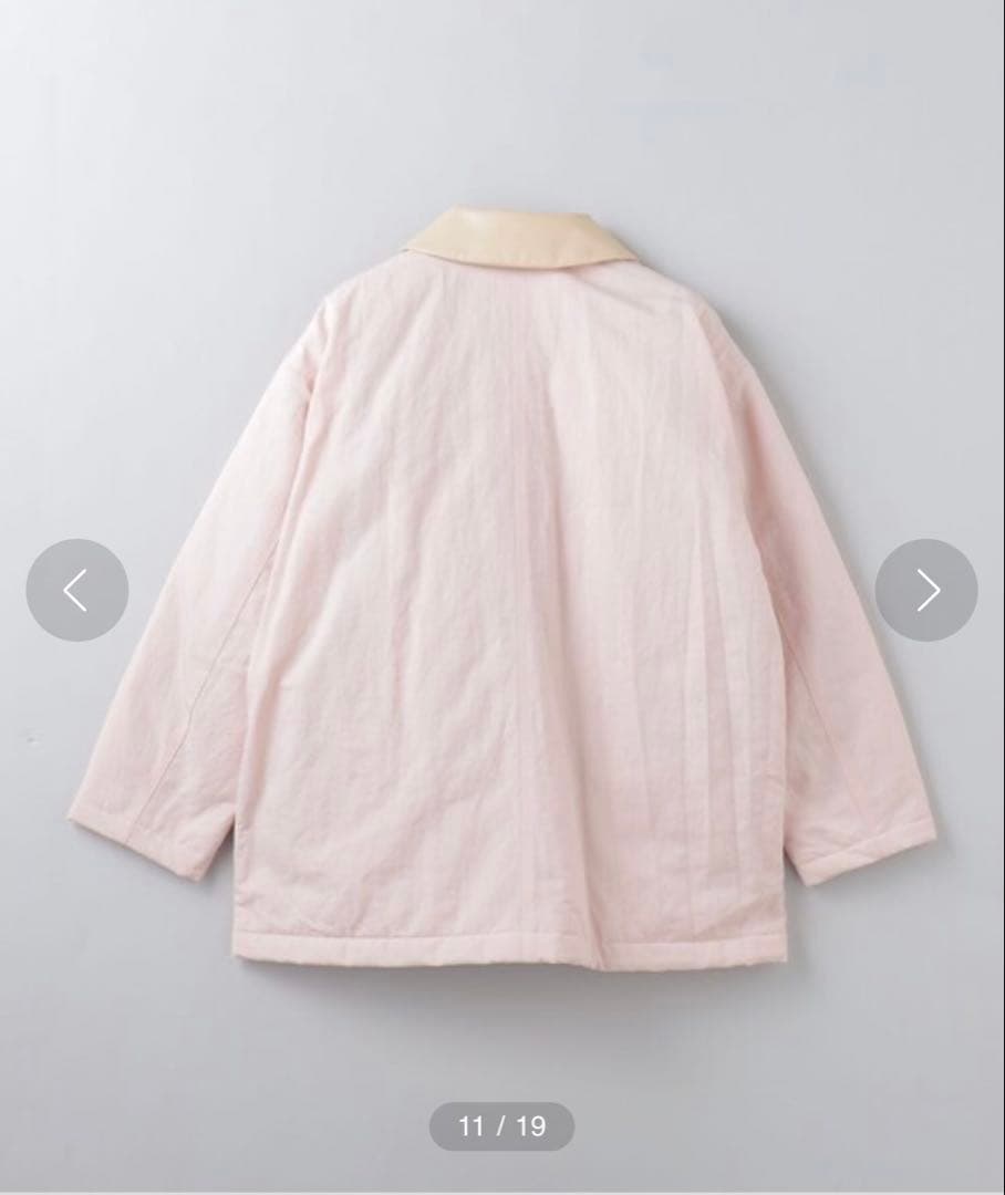 6(roku)　ナイロン レザーカラーコート　ピンク　36