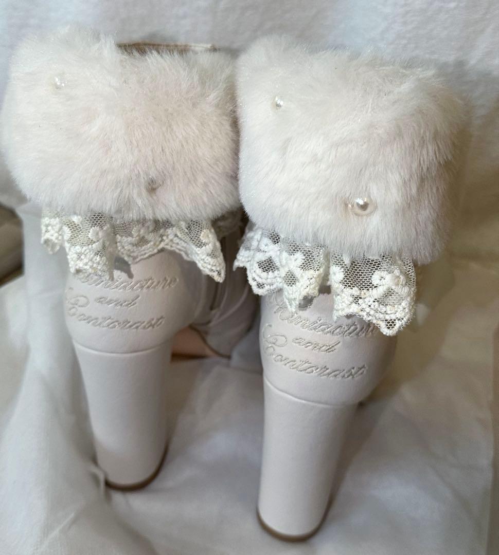 LIZLISA ショートブーツ 白 ホワイト M