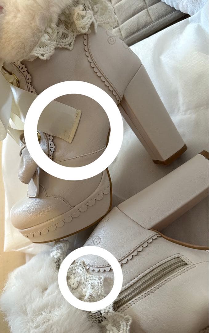 LIZLISA ショートブーツ 白 ホワイト M