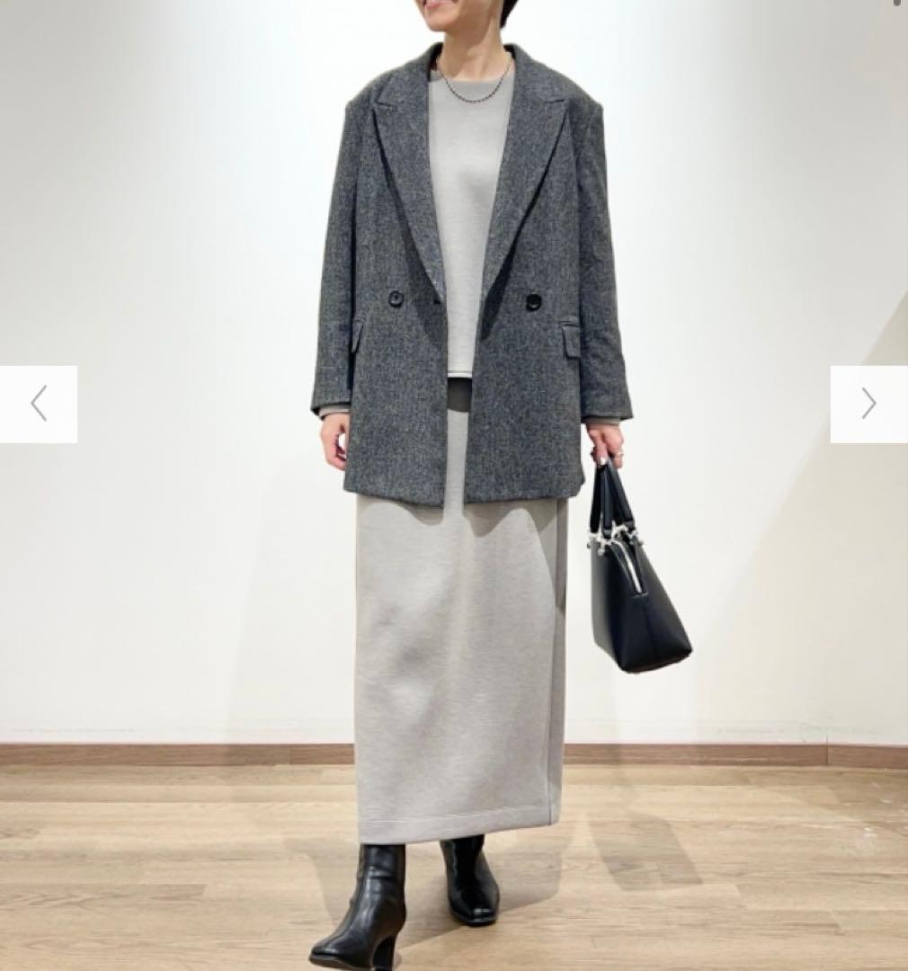 プラステ PLST ウールブレンドリラクシーダブルジャケット S ダークグレー