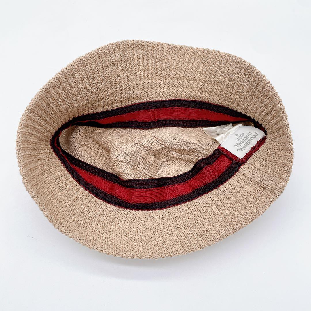 希少✨【ヴィヴィアンウエストウッド 】キャスケット ベージュハットロゴプレート