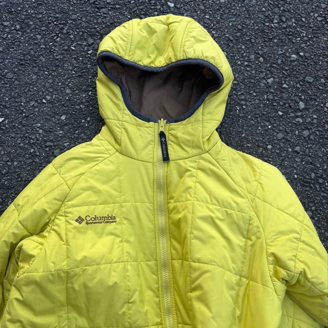 コロンビア hooded puffer jacket テック イエロー ブラウン